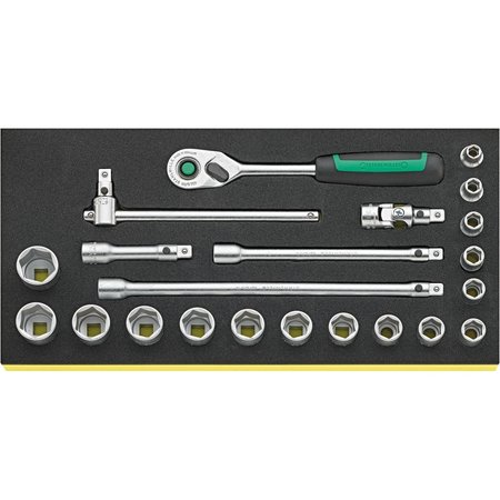 STAHLWILLE TOOLS Tool set No.TCS 456/16/6 QR 1/3-tray21-pcs. 96830367